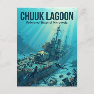 Carte Postale Lagune de Chuuk États fédérés de Micronésie