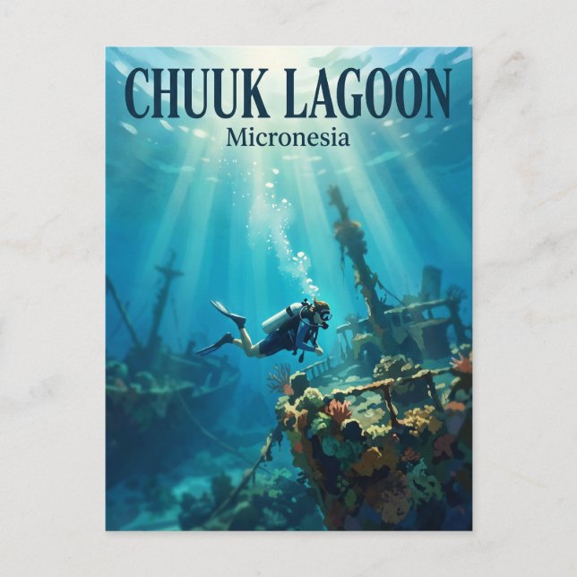 Carte Postale Lagune de Chuuk Micronésie (Devant)