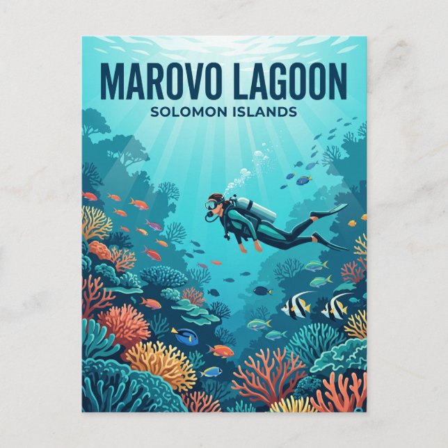 Carte Postale Lagune de Marovo Îles Salomon (Devant)