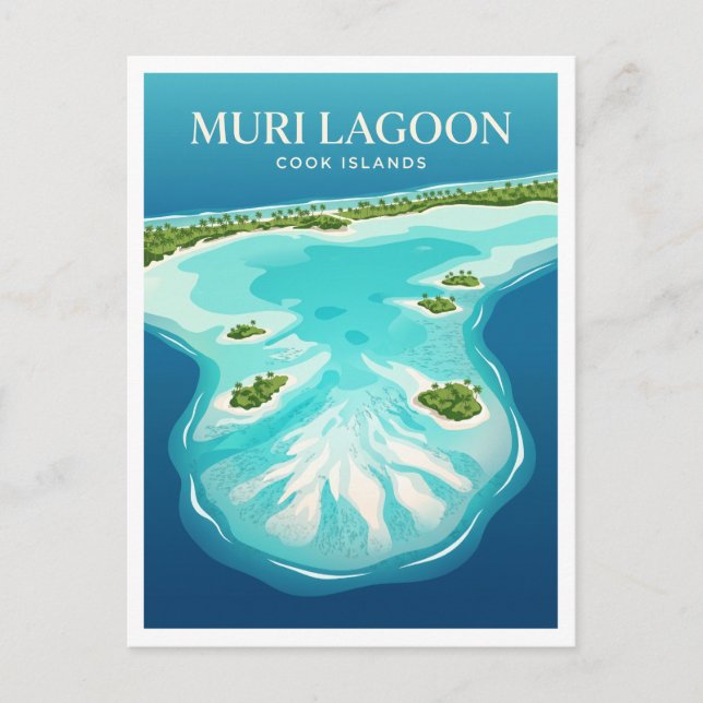 Carte Postale Lagune de Muri Îles Cook (Devant)