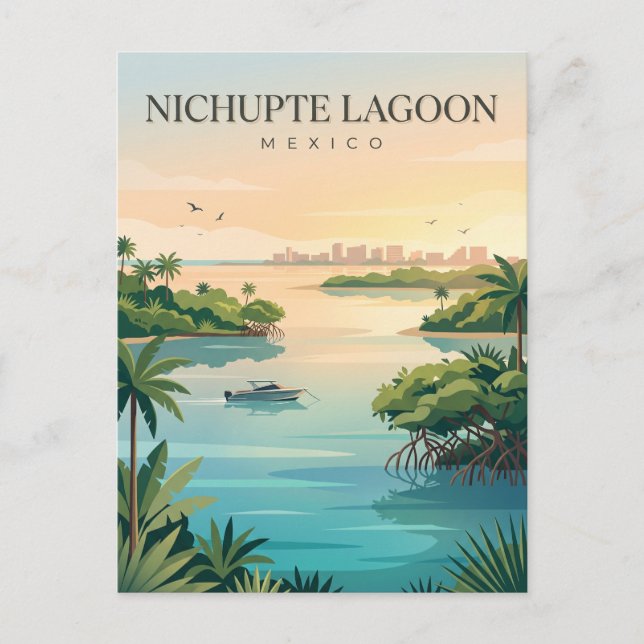 Carte Postale Lagune Nichupté Mexique (Devant)