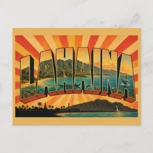Carte Postale Lahaina Hawaii Océan Plage Montagne Art