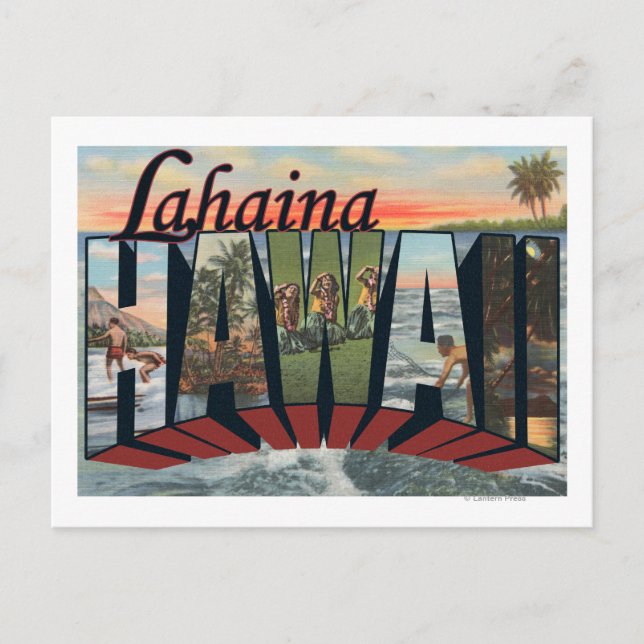 Carte Postale Lahaina, Hawaii - Scènes de grandes lettres (Devant)