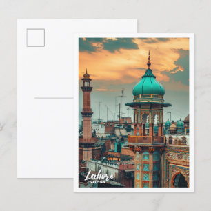 Carte Postale Lahore Pakistan Art Voyage célèbre place