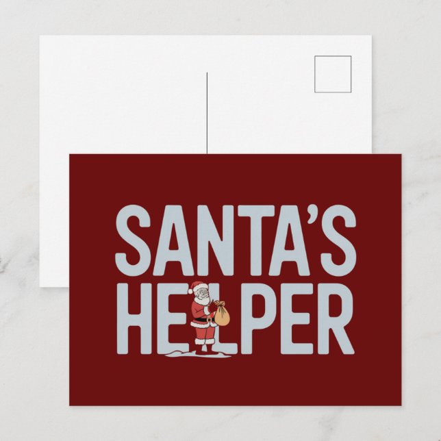 Carte Postale L'aide de Noël du Père Noël (Devant / Derrière)