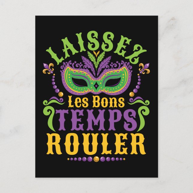 Carte Postale Laissez Les Bons Temps Rouler Mardi Gras (Devant)