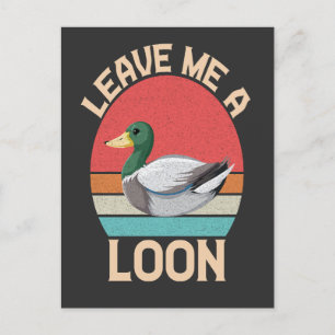 Carte Postale Laissez-moi un fou rire Oiseau drôle Lac Vintage R