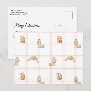 Carte Postale Lait et biscuits petit-déjeuner des enfants le mat