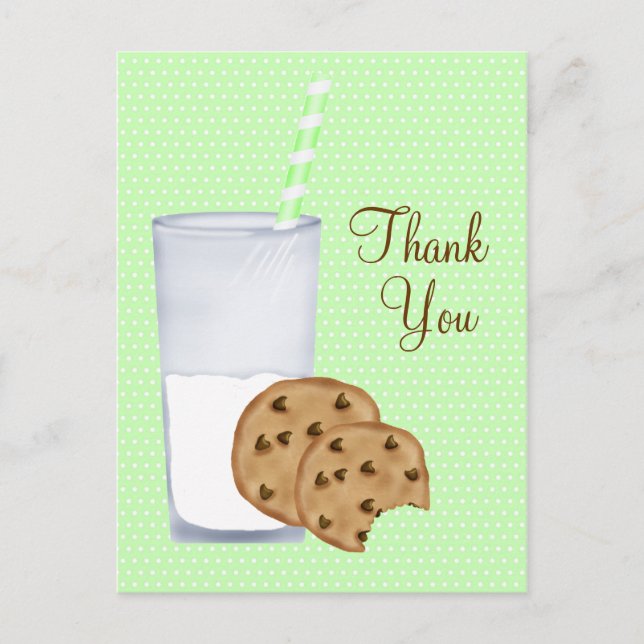 Carte Postale lait et cookies (Devant)