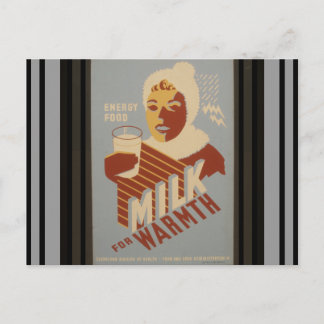 Carte Postale Lait pour la chaleur