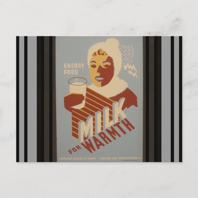 Carte Postale Lait pour la chaleur (Devant)