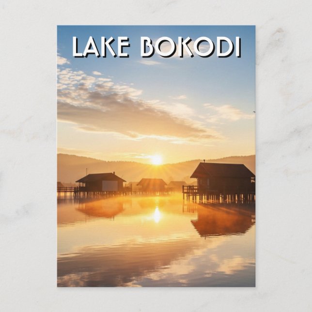 Carte Postale Lake Bokodi Hungary Sunset (Devant)