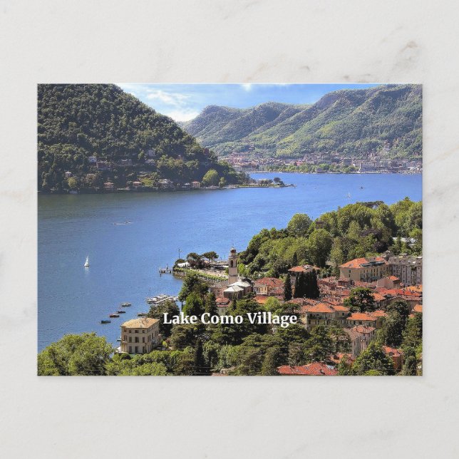 Carte Postale Lake Como Village, photo pittoresque, (Devant)