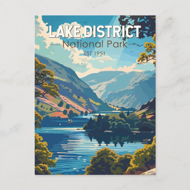 Carte Postale Lake District National Park England Travel Art (Devant)