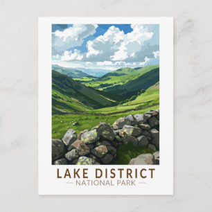 Carte Postale Lake District National Park Travel Art Vintage