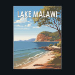 Carte Postale Lake Malawi Afrique Travel Art Vintage<br><div class="desc">Design d'illustration vectorielle du lac Malawi. Le lac Malawi,  aussi connu sous le nom de lac Nyasa en Tanzanie et Lago Niassa au Mozambique,  est un grand lac africain.</div>