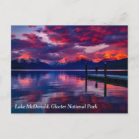 Lake McDonald, Glacier National Park red sky