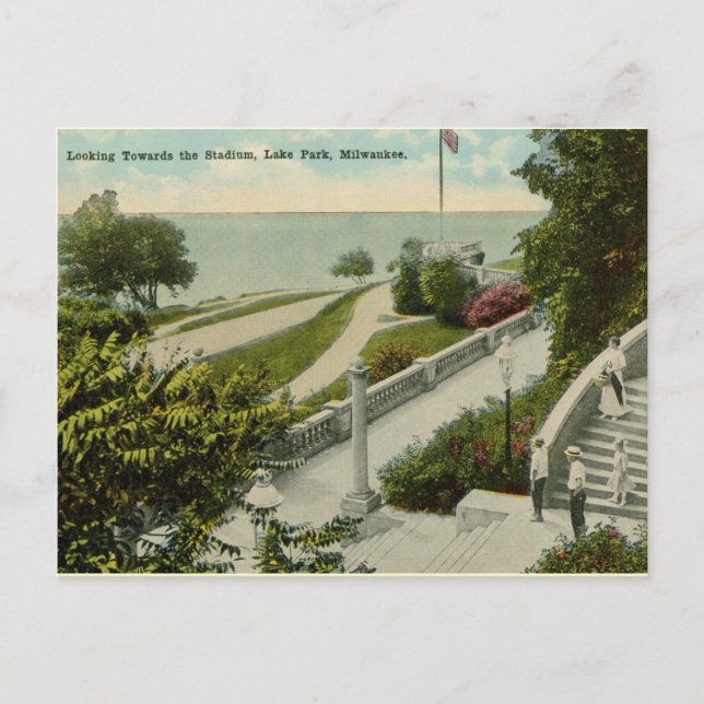 Carte Postale Lake Park, Milwaukee Vintage (Devant)