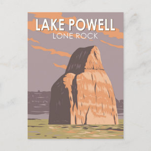 Carte Postale Lake Powell Lone Rock Travel Art Vintage