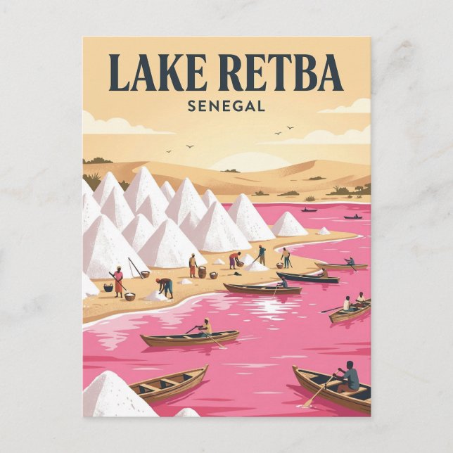 Carte Postale Lake Retba, Dakar, Dakar (Devant)