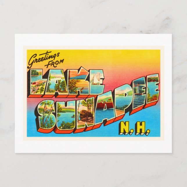 Carte Postale Lake Sunapee New Hampshire NH Old Travel Souvenir (Devant)