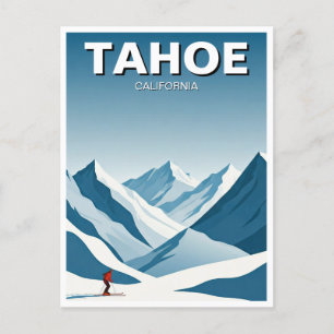 Carte Postale Lake Tahoe California Skier Travel