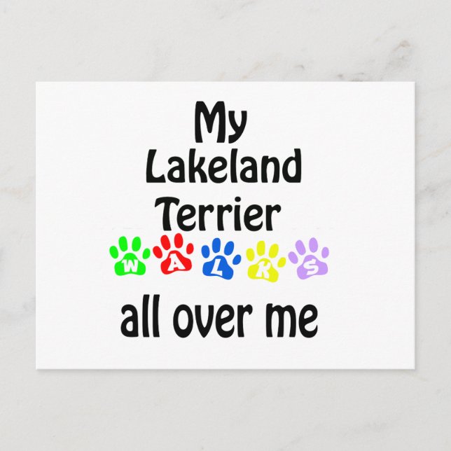 Carte Postale Lakeland Terrier Walks Design (Devant)