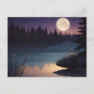 Carte Postale Lakeside Glow Stark Night Serenity