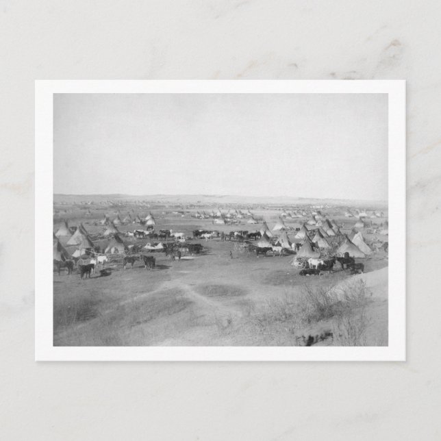 Carte Postale Lakota "Hostile Indian Camp" Photo (Devant)