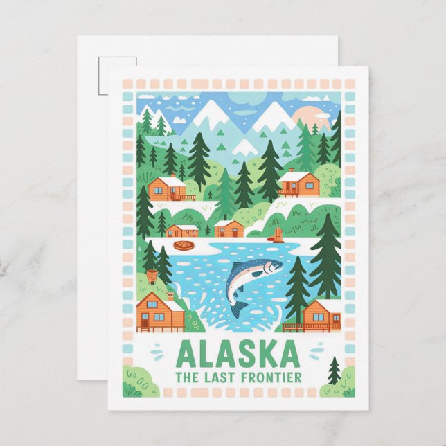 Carte Postale L'Alaska la Dernière frontière USA Summer Travel (Devant / Derrière)
