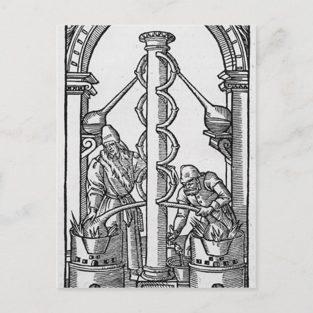 Carte Postale L'alchimiste au travail (Devant)