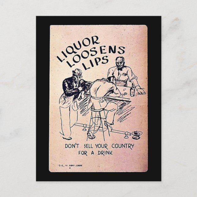 Carte Postale L'alcool délie les langues (Devant)