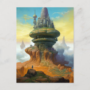 Carte Postale L'Alien futuriste City Sci-Fi Art