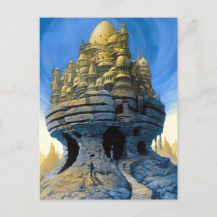 Carte Postale L'Alien futuriste City Sci-Fi Art