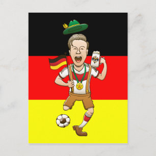 Carte Postale L'Allemagne est championne de football à quatre re