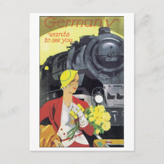Carte Postale L'Allemagne veut vous voir Poster Vintage voyage