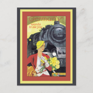 Carte Postale L'Allemagne veut vous voir Vintage
