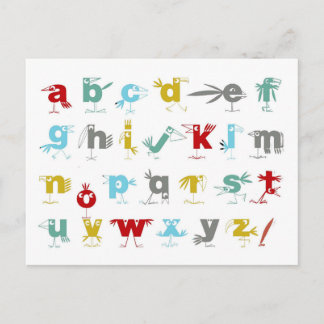 Carte Postale L'alphabet pélican