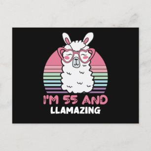 Carte Postale Lama de 55 ans, anniversaire Llamazing.