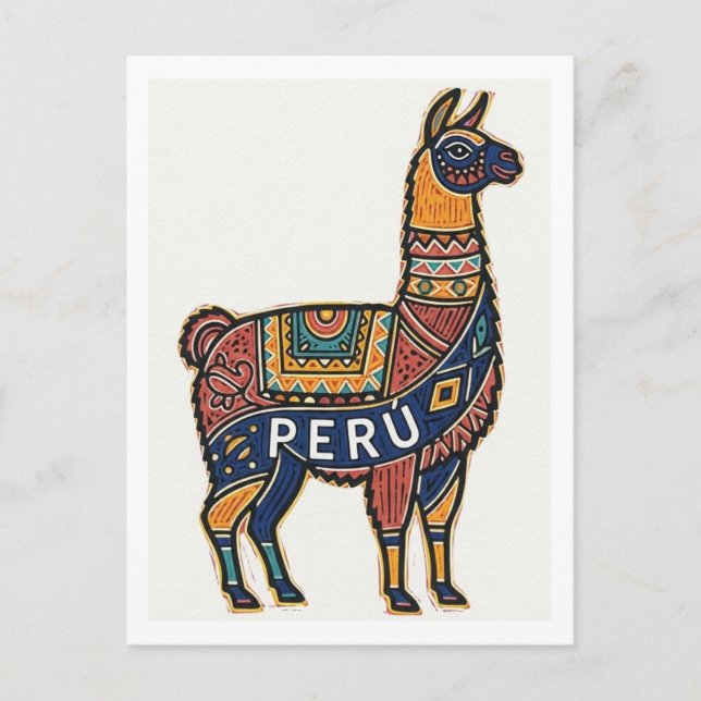 Carte Postale Lama du Pérou (Devant)
