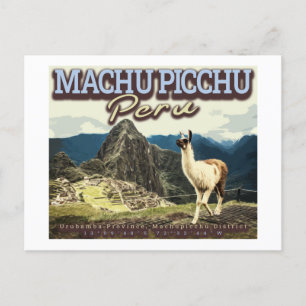 CARTE POSTALE LAMA - MACHU PICCHU PÉROU