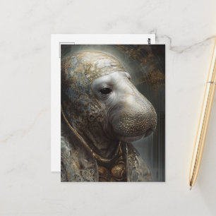 Carte Postale Lamantin en robe