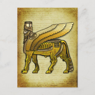 Carte Postale Lamassu taureau ailé babylonien