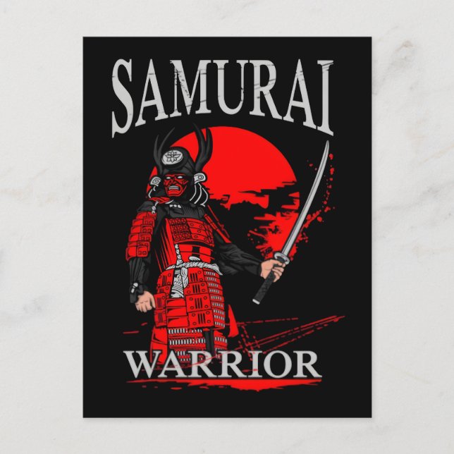 Carte Postale Lame de Guerrier Samouraï : Bataille à Traits de P (Devant)
