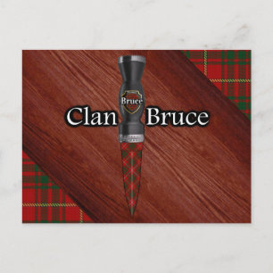 Carte Postale Lame de Sgian Dubh Tartan Clan Bruce