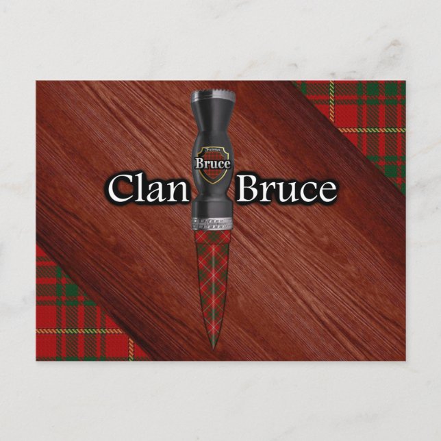 Carte Postale Lame de Sgian Dubh tartan Clan Bruce (Devant)