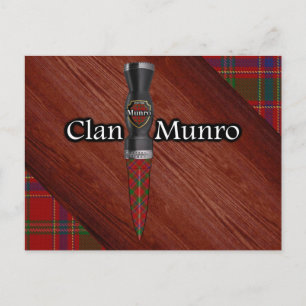 Carte Postale Lame de Sgian Dubh Tartan du Clan Munro