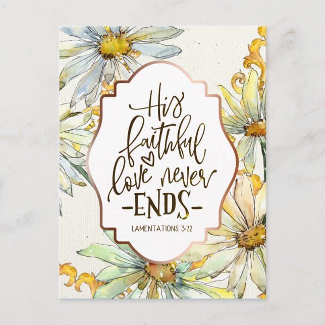 Carte Postale Lamentations 3:22 Son Amour Fidèle Ne Finit Jamais (Devant)