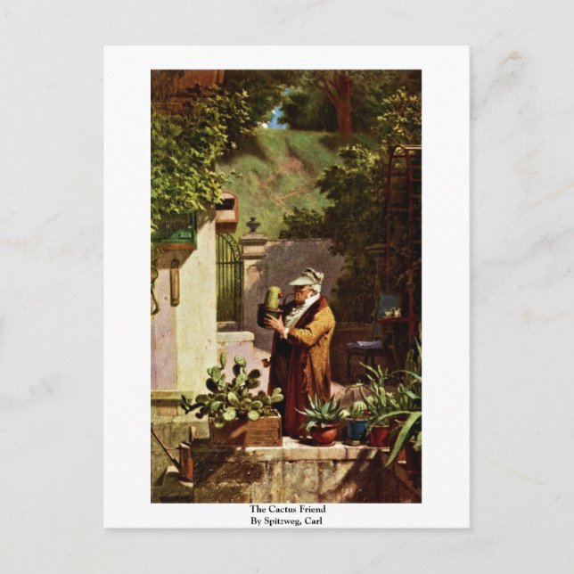 Carte Postale L'Ami De Cactus Par Spitzweg, Carl (Devant)