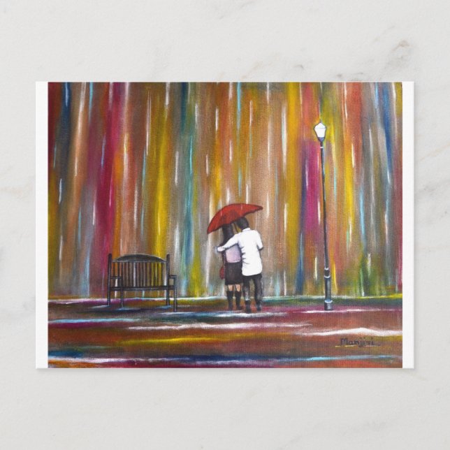 Carte Postale L'amour dans la pluie (Devant)